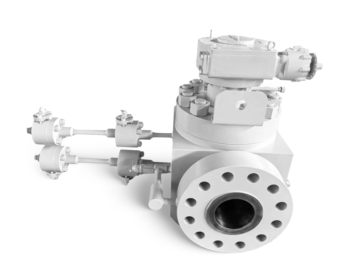 Angle choke valve with actuator