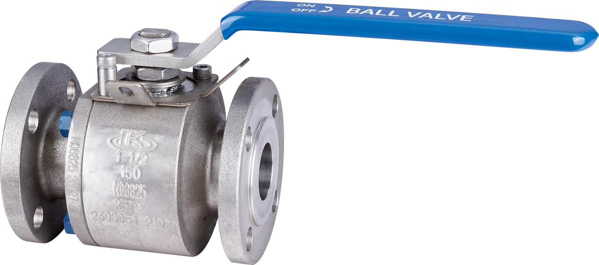 Lever-operated flanged ball valve