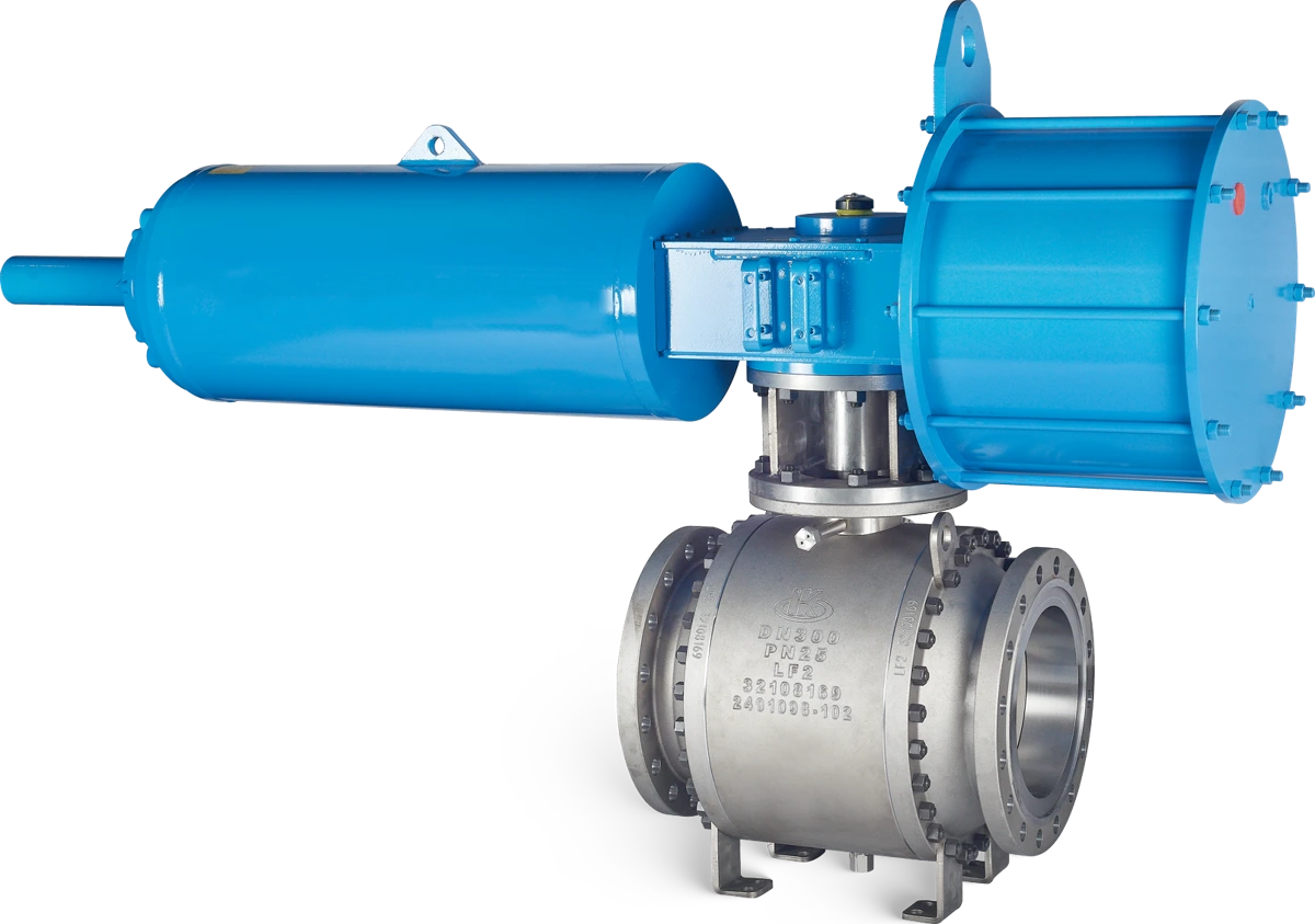 Pneumatically actuated ball valve