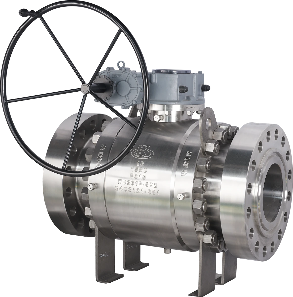 Gear-operated ball valve