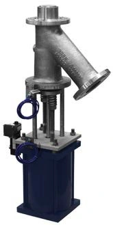 Ram-type discharge valve